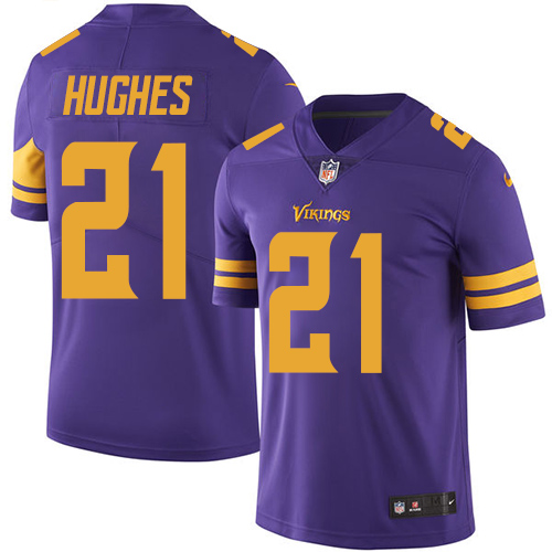 Nike Vikings #21 Mike Hughes Purple Men's Stitched NFL Limited Rush Jersey - Click Image to Close
